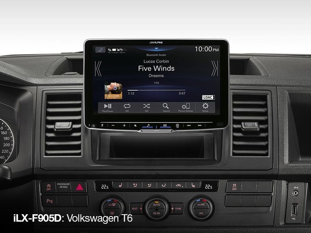 Alpine iLX-F905T6 | Autoradio für VW T5 und T6 mit 9-Zoll-Touchscreen 1-DIN-Einbaugehäuse, DAB+, Apple CarPlay und Android Auto Unterstützung f...