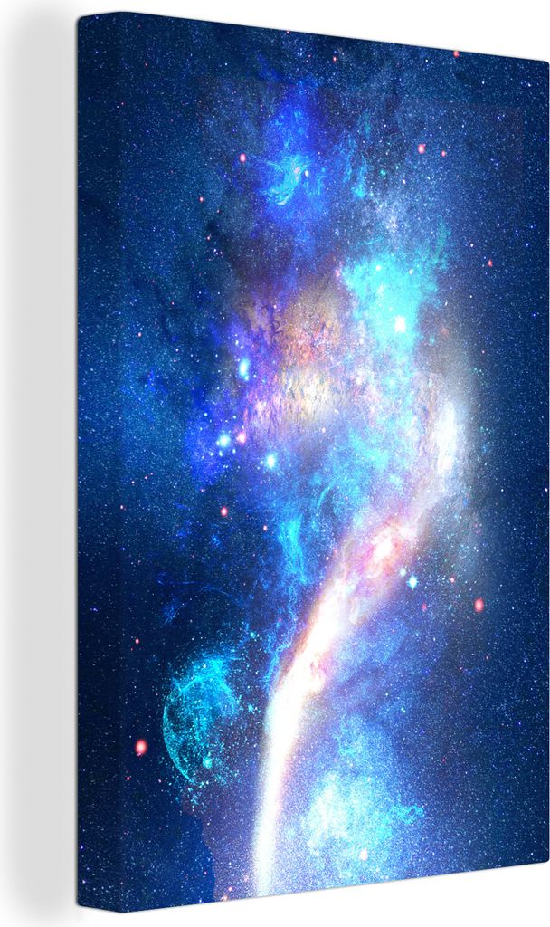 OneMillionCanvasses - Leinwandbilder - 90x140 cm, Sterne - Blau - Weltraum, Wandbilder Kunstdruck Wanddekoration - Foto auf Leinwand - Gemälde a...