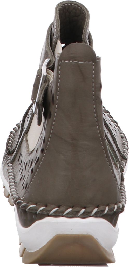 Gemini Damen Stiefelette Stretcheinsatz Schnalle Cutouts Muster 340207, Größe:41 EU, Farbe:Grün