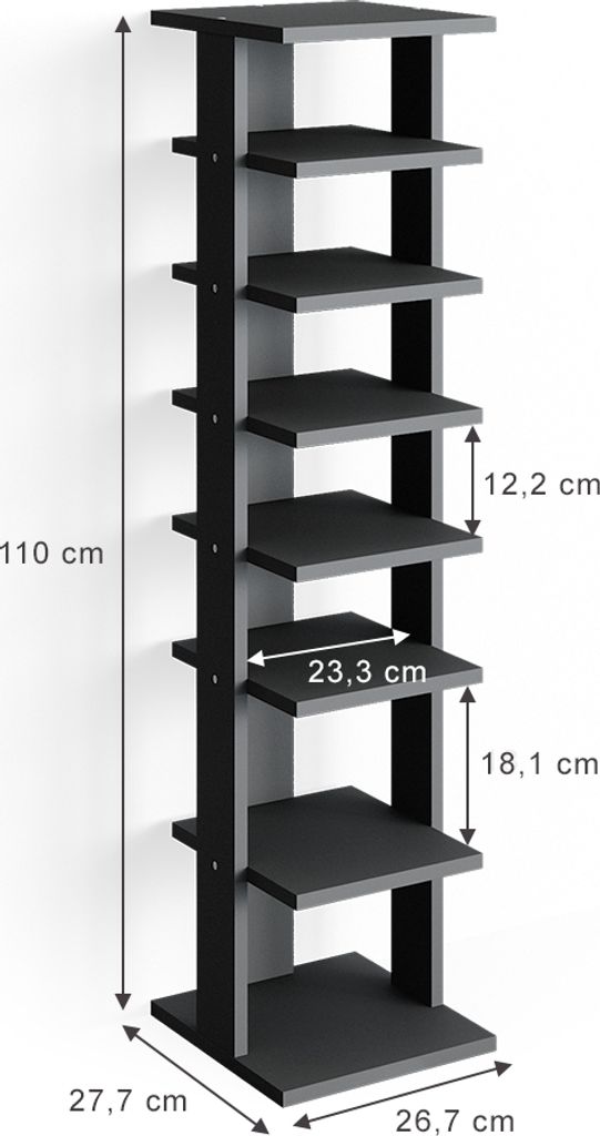 Vicco Szafka na buty Sara, 26.7 x 110 cm, Antracyt Zdjęcie produktu 3