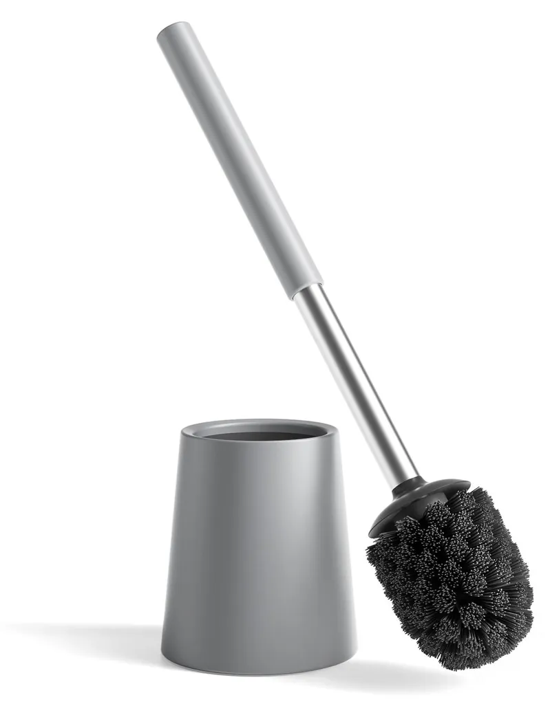 Brosse de toilettes anti-rouille en inox 304 gris mat, solution durable