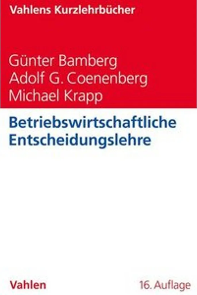 Manuel Betriebswirtschaftliche Entscheidungslehre pour Étudiants Master