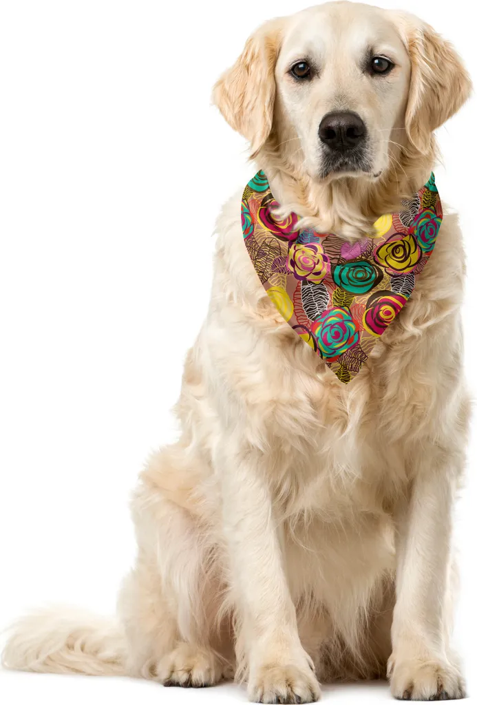 Accessorio Cane ABAKUHAUS 55cm - Bandana Rose Astratte Colorate