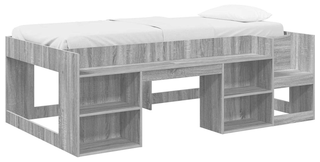 vidaXL Kinderbettgestell mit Stauraum Grau Sonoma 90 x 190 cm