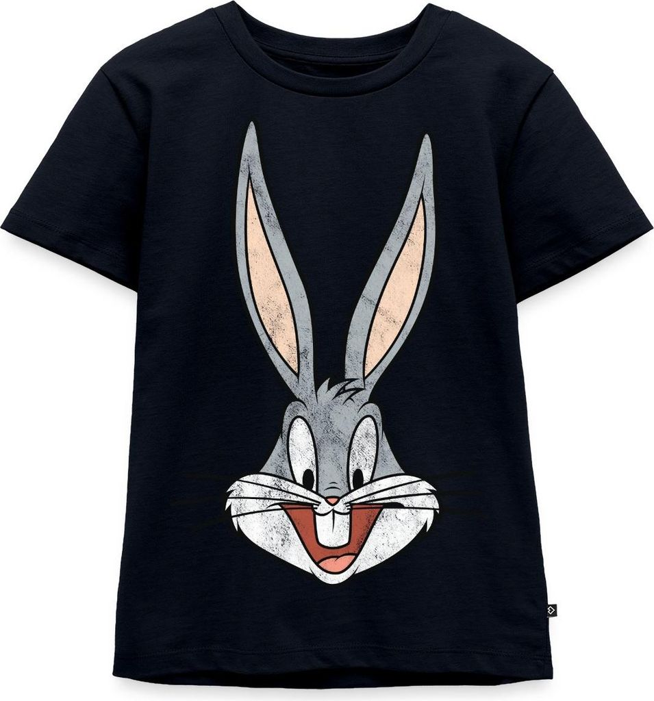 Spreadshirt Looney Tunes Bugs Bunny Kopf Vintage Kinder Premium T-Shirt, 134/140 (8 Jahre), Navy