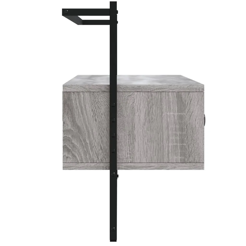 Mobile TV Sospeso Grigio Sonoma 100,5 cm | Arredo Parete Materiale Legno - 4