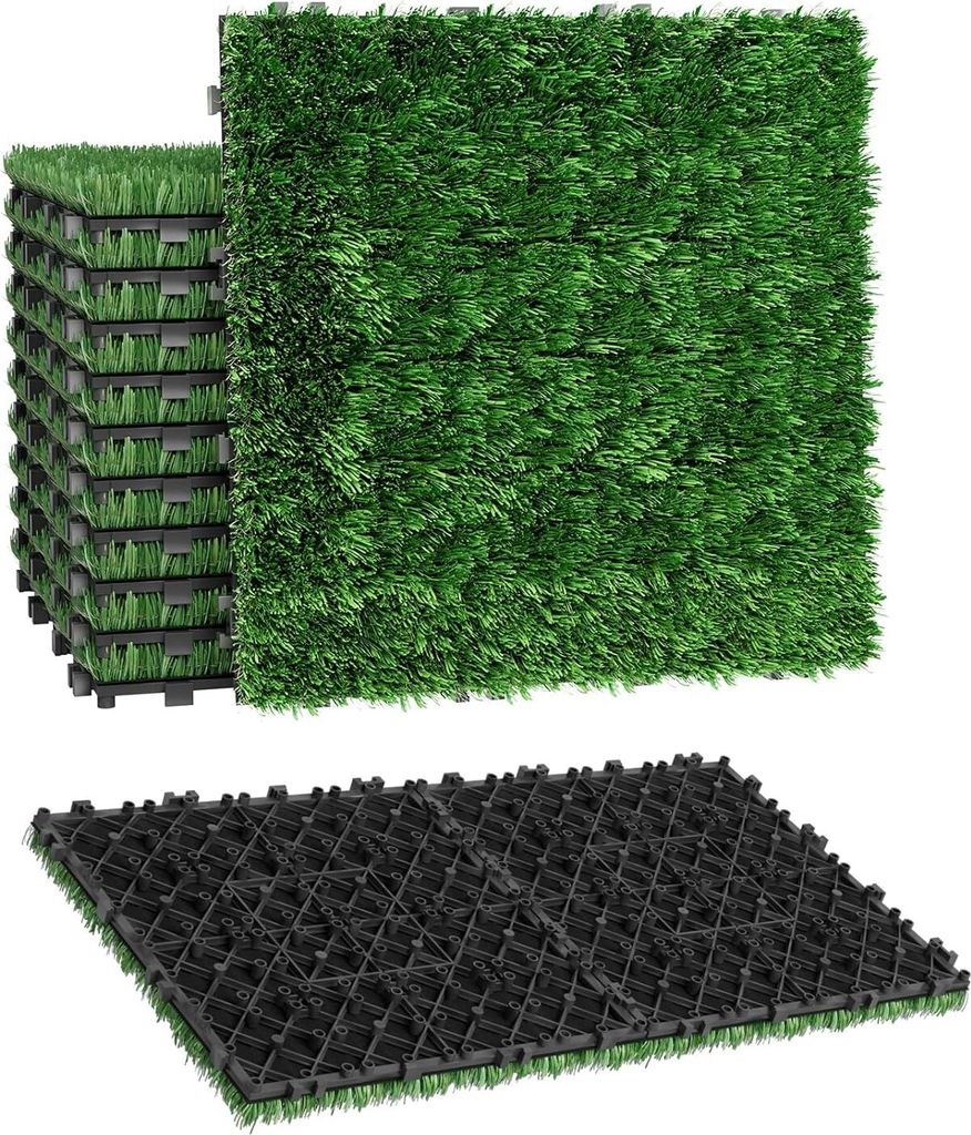 Pannelli Murali In Erba Artificiale 50x50 Cm | 16 Pezzi Con Fiori | Bosso Anti-UV Per Esterno E Interno | Decorazione Da Parete Green | Giardino Verticale Fai Da Te - 3