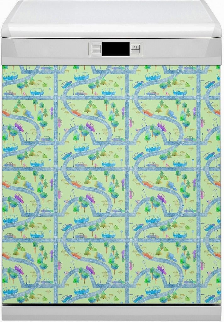 Dekorative Magnetmatte Küche Geschirrspüle 60x70 cm Magnet für Spülmaschine - Autos für Kinder