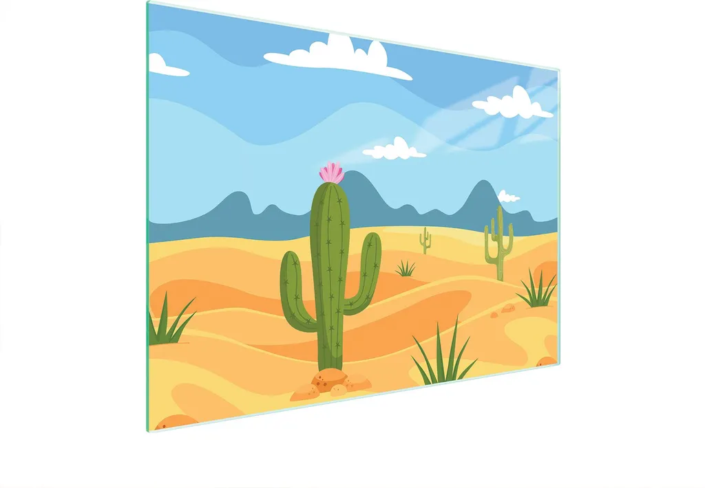 Tagliere in Vetro 40x30 Cactus - Proteggi Top Cucina e Sottopentola