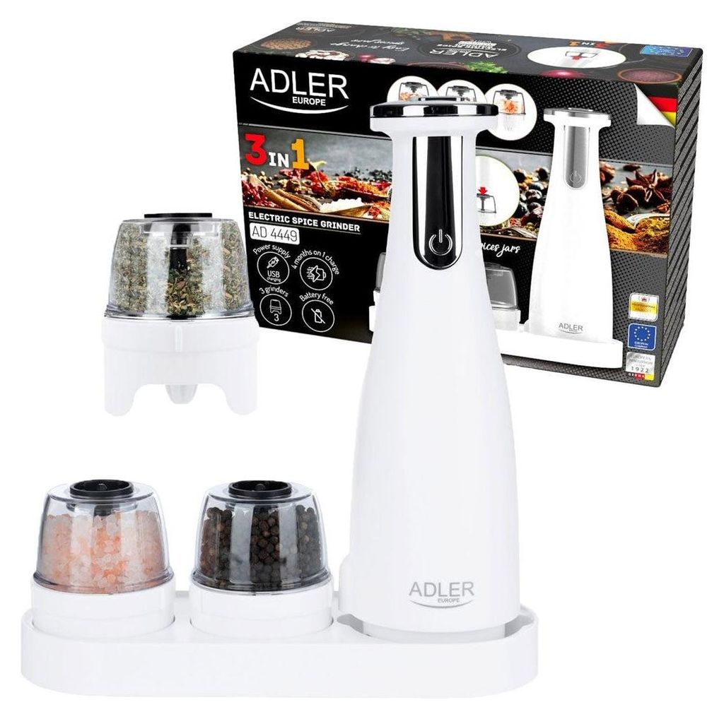 Gewürzmühlen-Set Adler AD 4449W weiß Produktbild 