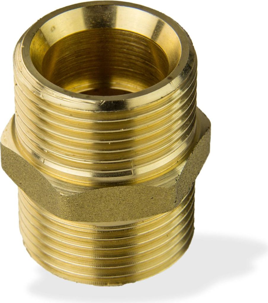 Caleffi Messing Doppelnippel 3/4 Zoll Eurokonus Produktbild 