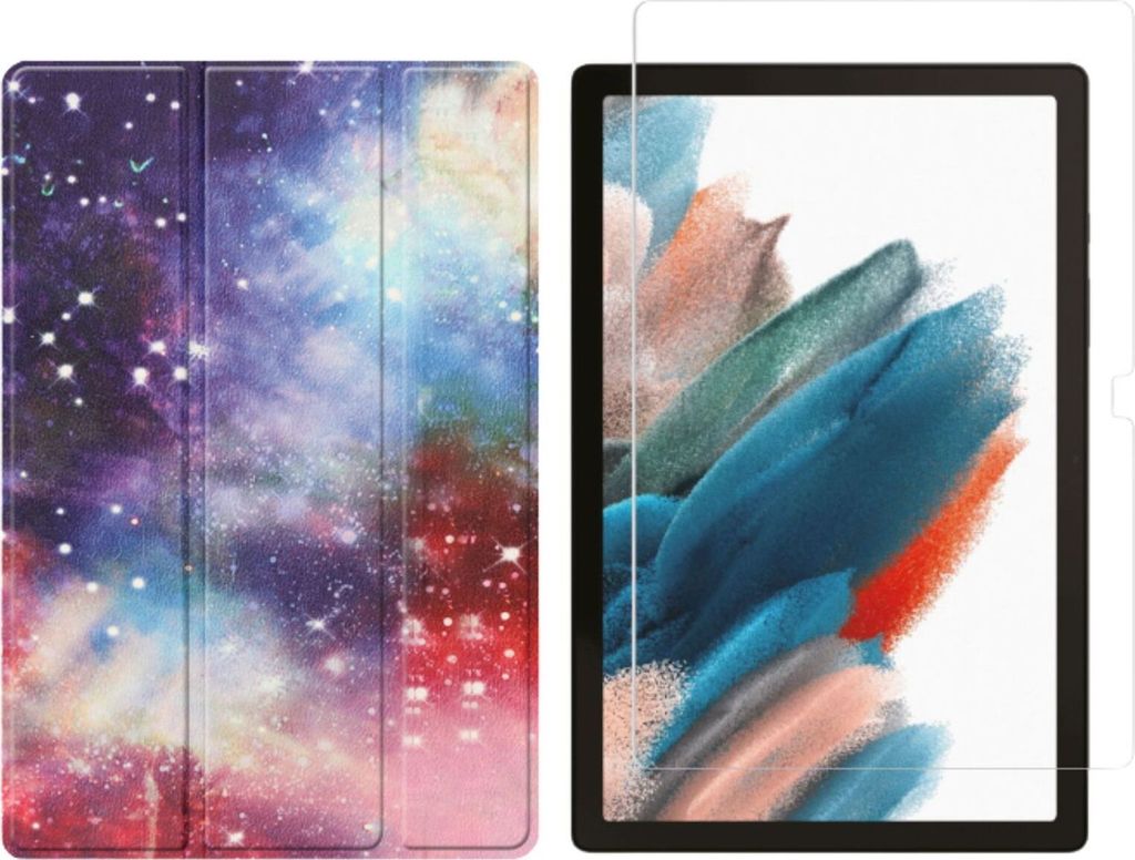 2in1 Set für Samsung Galaxy Tab A8 SM-X200 X205 10.5 Zoll Tablet mit Smartcover + Schutzglas mit Auto Sleep/Wake Magnetverschluss Hülle