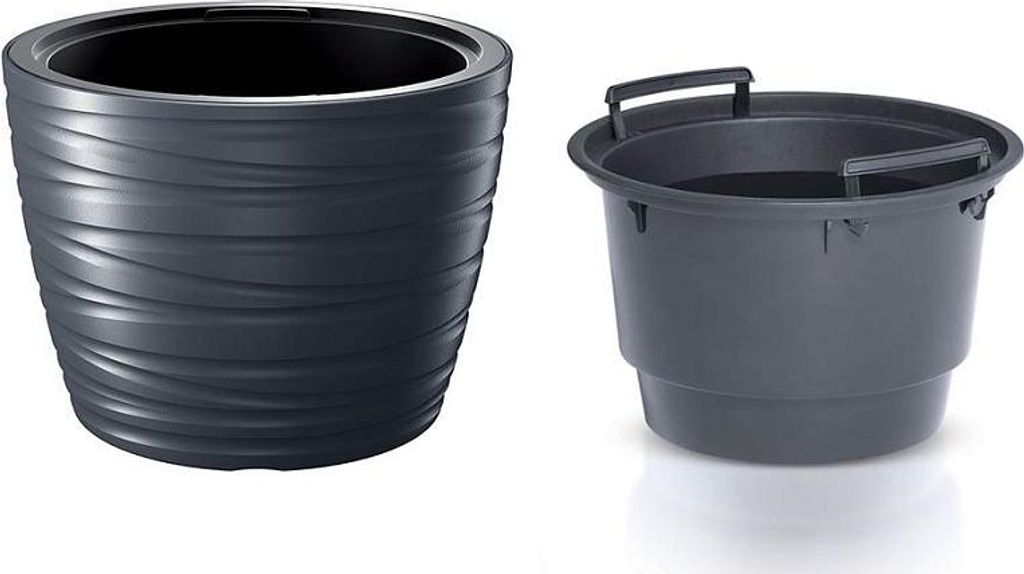 Květináč nízký MAZE s vkladem  47,5 cm - barva: antracit Immagine del prodotto 