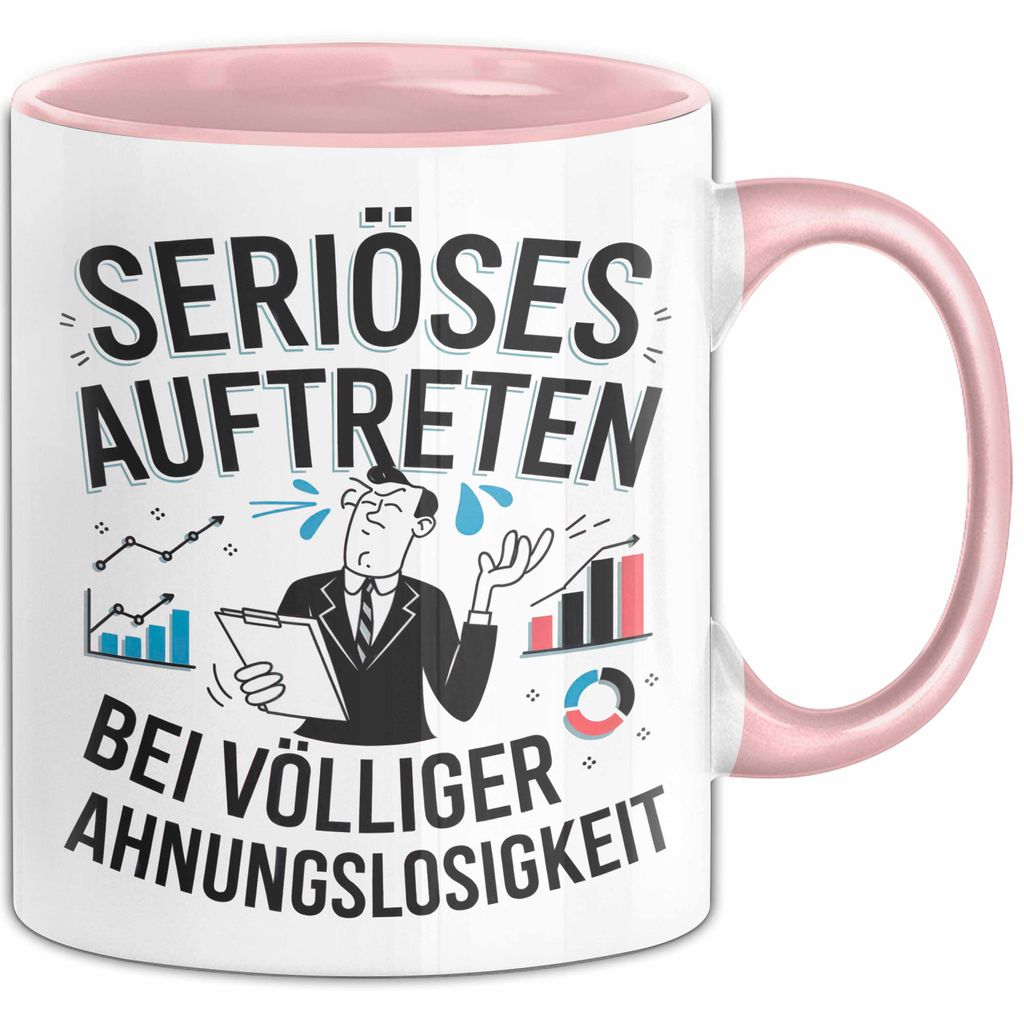 Sarkasmus Tasse Geschenkidee Erscheinung Mit Null Ahnung (Rosa)