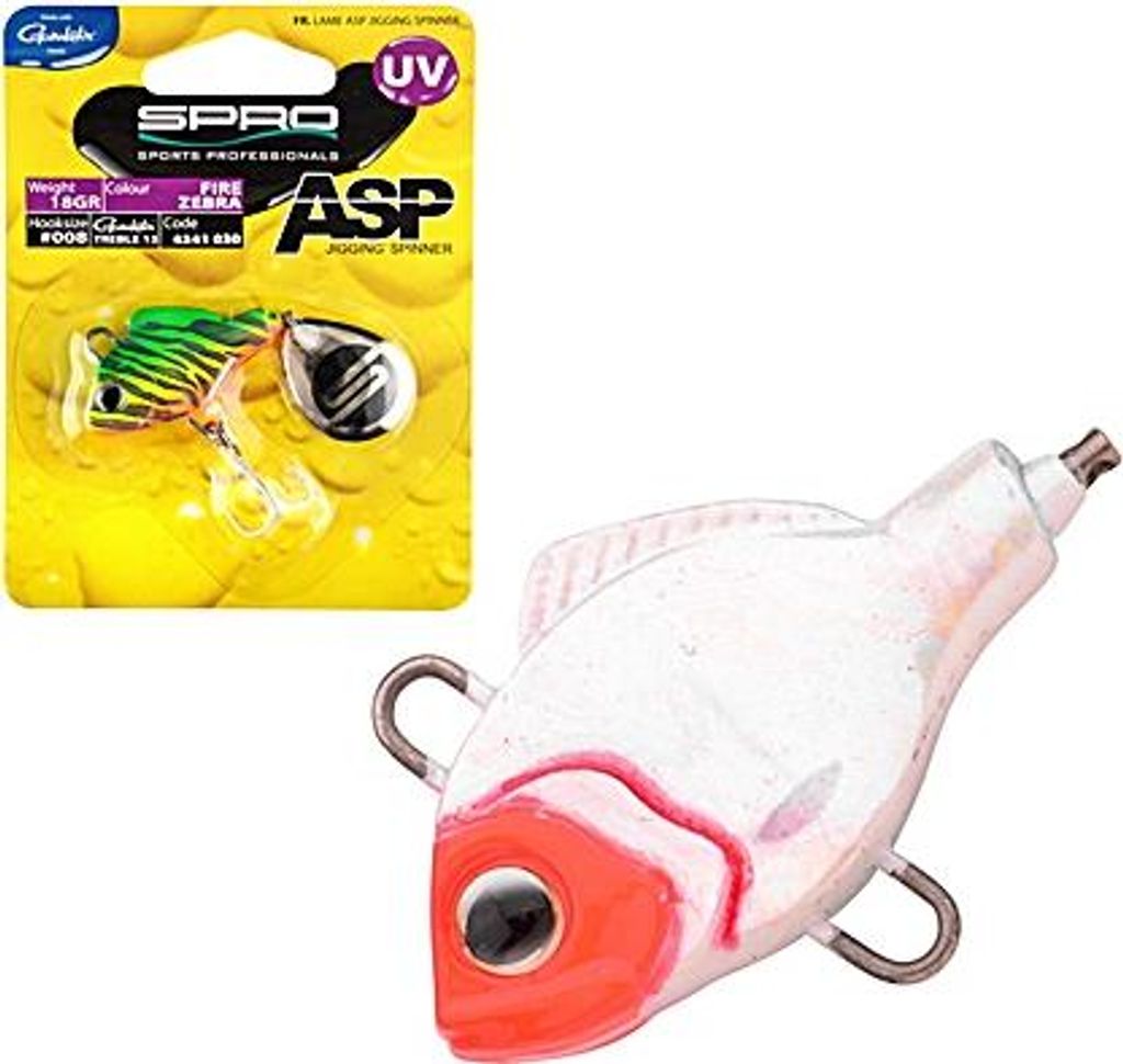 Spro ASP Jiggin Spinner, Gewicht:18g, Farbe:White Bleeder UV