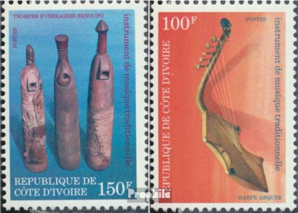Briefmarken Elfenbeinküste 1979 Mi D611-E611 (kompl.Ausg.) postfrisch Musikinstrumente