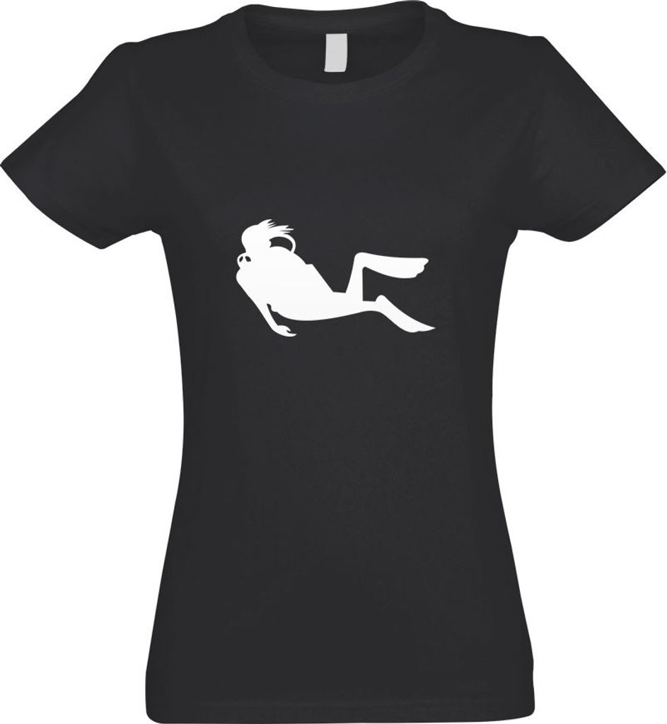 Kiwistar - T-Shirt tailliert - Damen - Graphit - Taucher - mit Motiv Bedruckt - Funshirt Design - Sport - Freizeit - Damen - XL