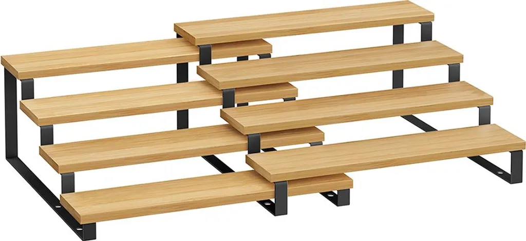 Étagères à épices beige naturel et noir, lot de 2 avec 8 tablettes
