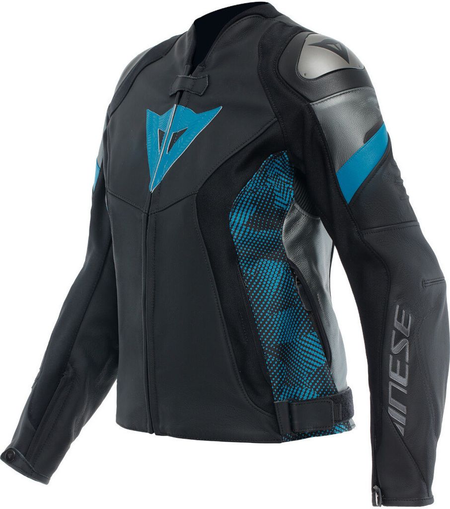Dainese Avro 5 Damen Motorrad Lederjacke, schwarz/blau, 40
