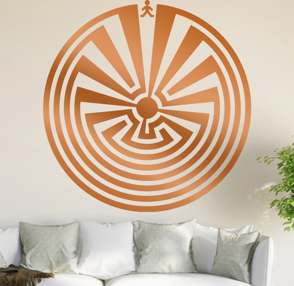I'itoi - Man in the Maze Wandtattoo in 6 Größen - Wandaufkleber Wall Sticker - Dekoration, Küche, Wohnzimmer, Schlafzimmer, Badezimmer