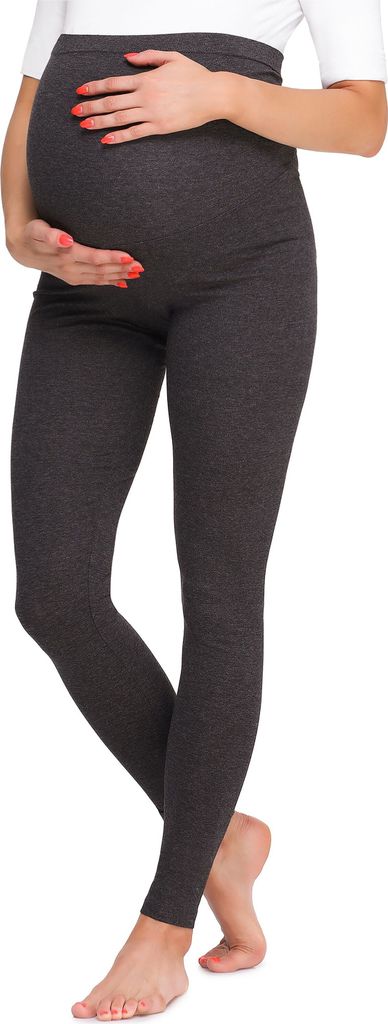 Be Mammy Damen Lange Umstandsleggings BE20-257 (Dunkelmelange, XL)