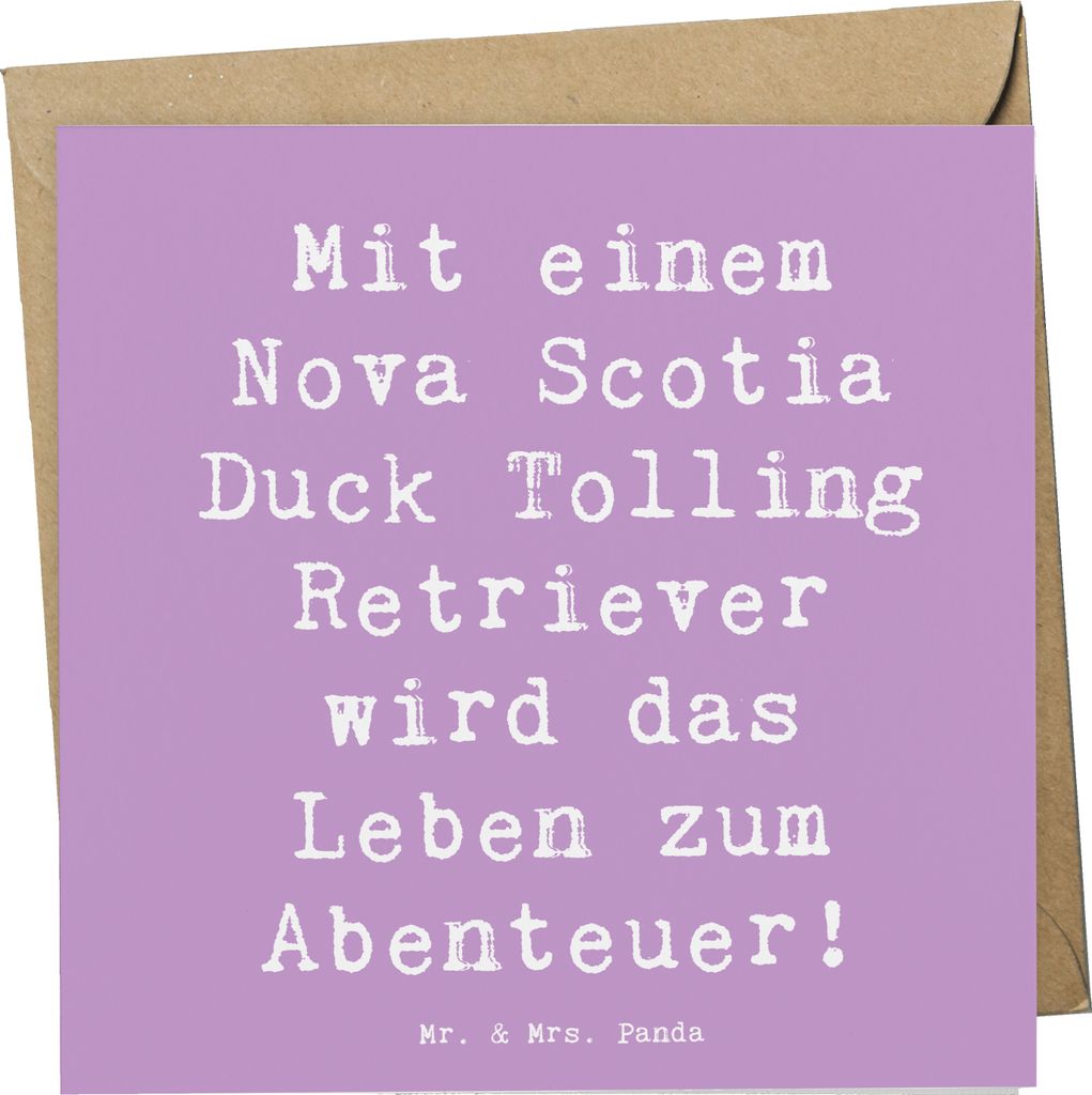 Mr. & Mrs. Panda Klappkarte Spruch Nova Scotia Duck Abenteuer - Lavendeltraum - Geschenk, Outdoor-Hund, Familie, Tolling Retriever, anlasskarte, do...