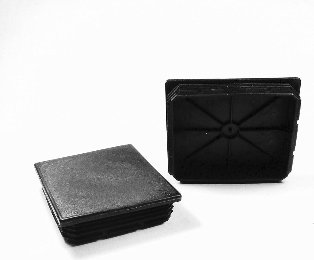 Ajile, 4 Stück, Rechteckiger Lamellenstopfen 120x100 mm (Wandstärke 2,0,5,0 mm), Schwarz, EPH155x4