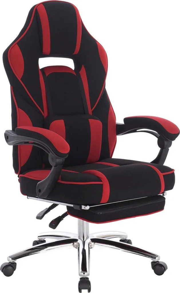 Siège Gamer Rouge avec Dossier Inclinable et Accoudoirs Confortables