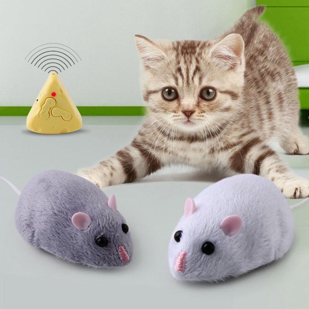 RC Elektrische Ferngesteuerte Ratte Maus mit Fernbedienung Haustier Katzen Hunde 