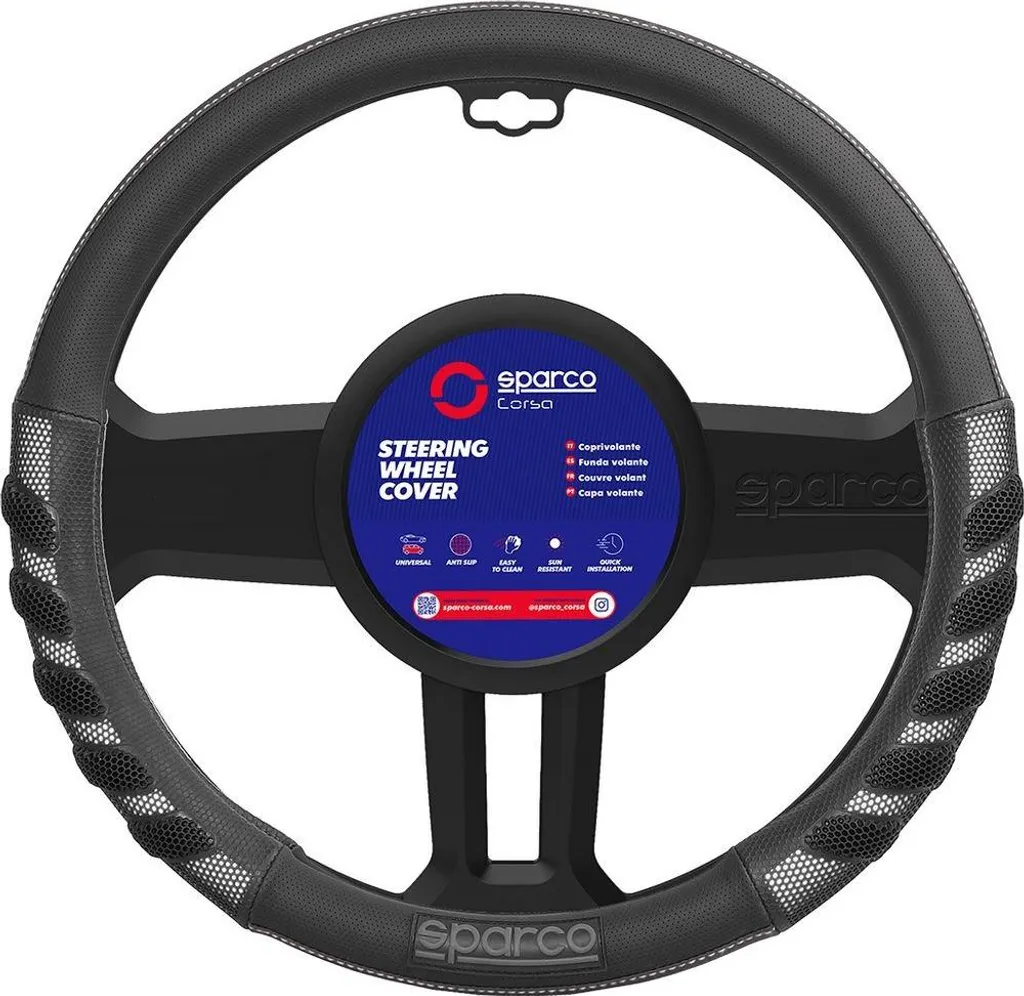 Coprivolante Sparco S101 Universale Nero Ø 37-38cm | Grip Sportivo