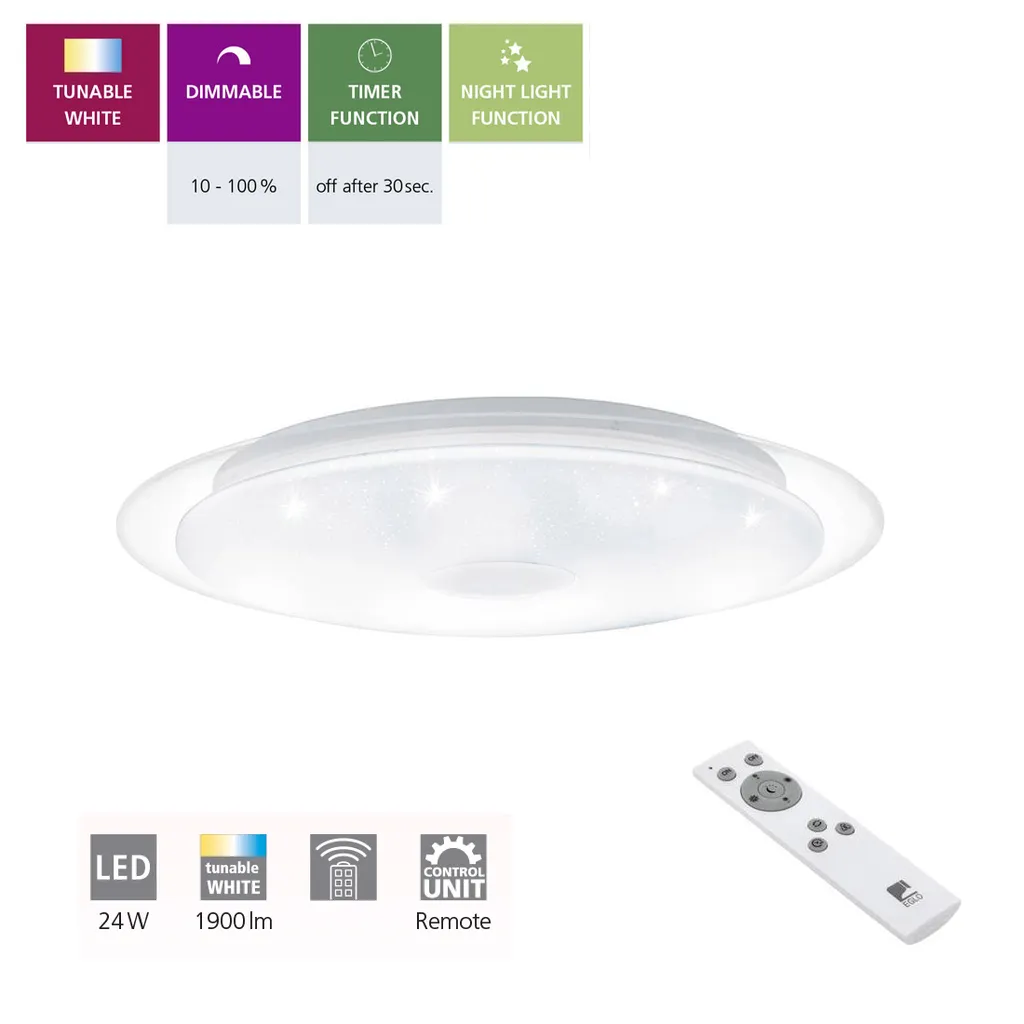 Plafonnier LED Lanciano 1 : Solution Éclairage Modulable avec Effet Cristal - 7