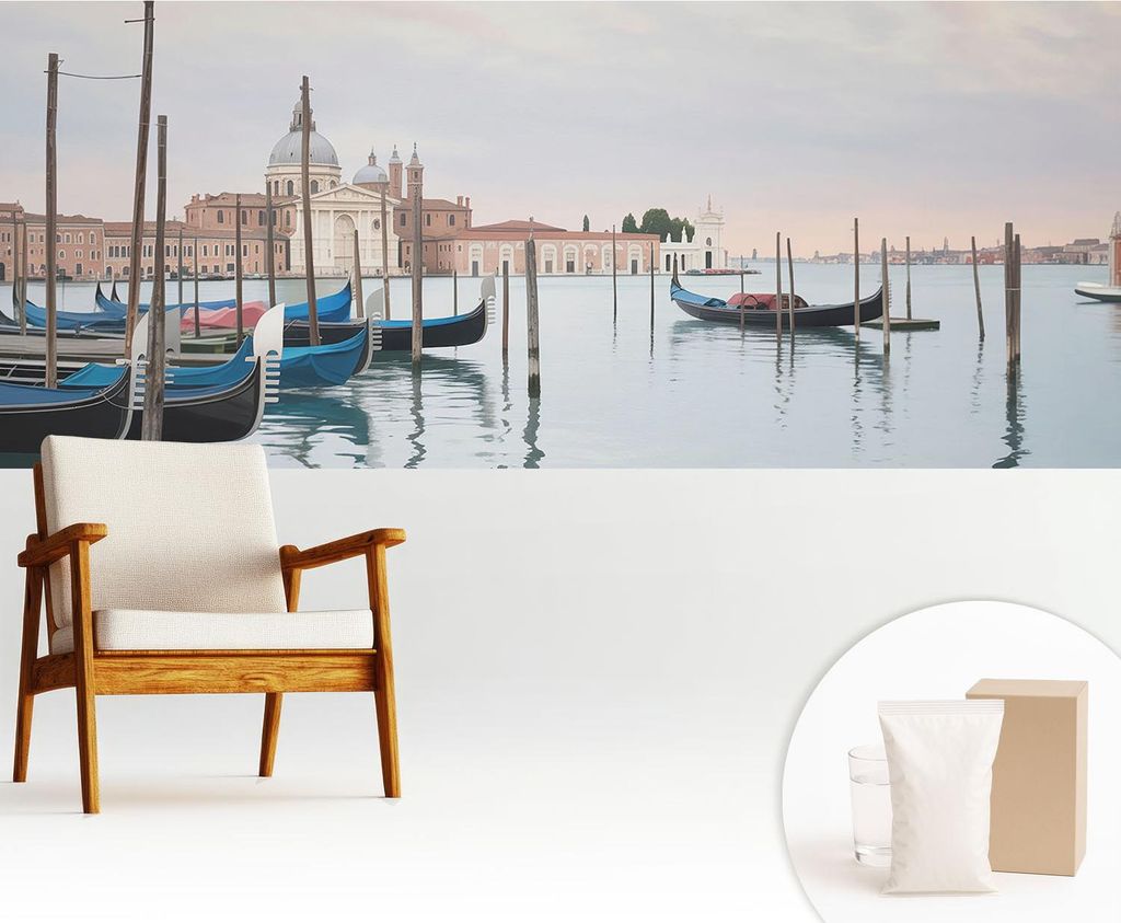 Fototapete - 250x104 cm - Tapete - Wandtapete - Wandbilder - Dekofolie - Tapete Folie - Wand - Dekoration - Wohnzimmer - Venezianische Landschaft