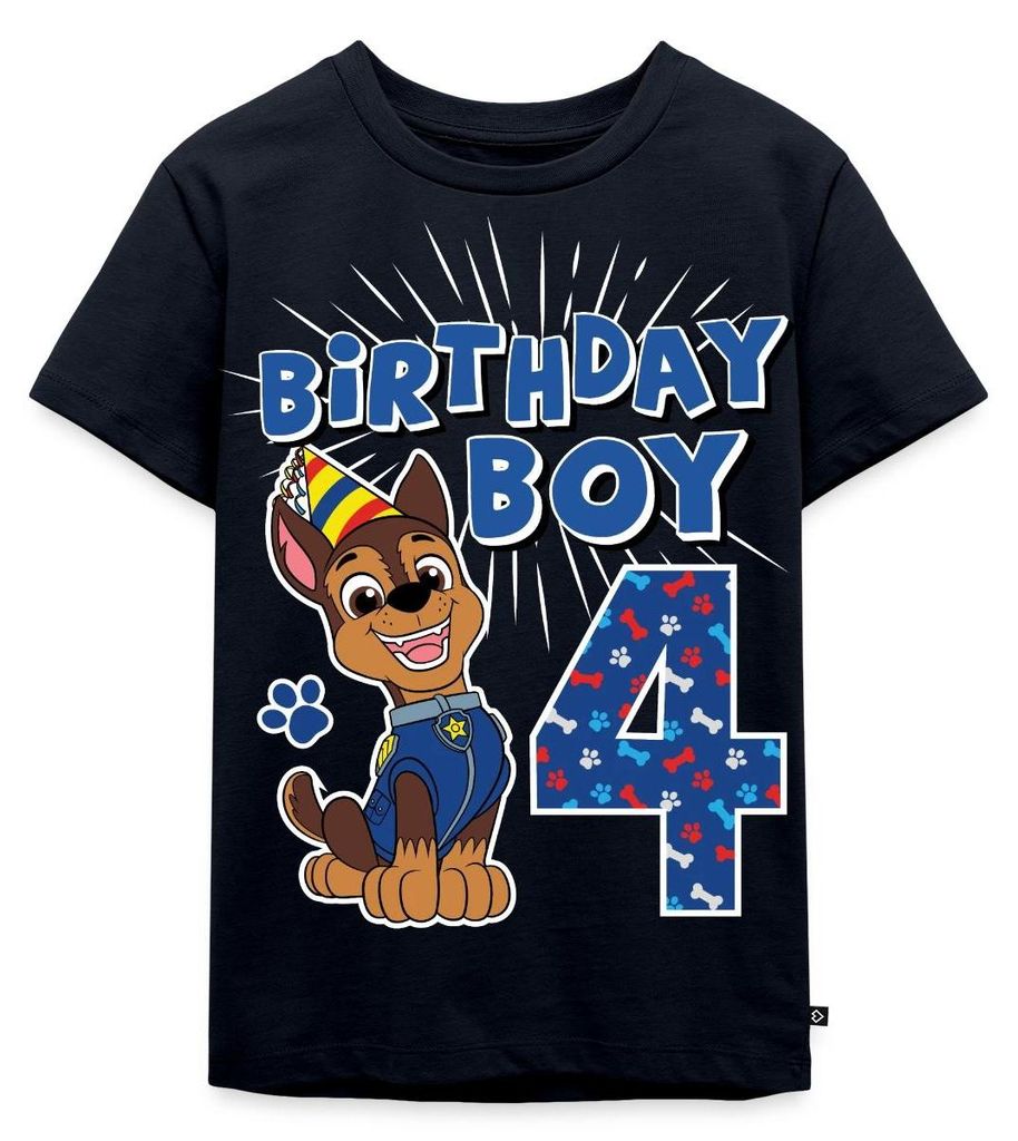 Spreadshirt Paw Patrol 4 Jahre Alt Geschenk 4. Geburtstag Chase Kinder Premium T-Shirt, 122/128 (6 Jahre), Navy
