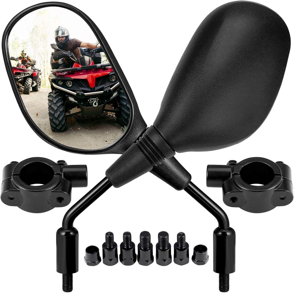 Lenkerendenspiegel Motorrad, Universal Motorradspiegel für Lenker,360°drehbarer Lenkerspiegel Motorrad, 7/8" 22mm Seitenspiegel Kompatibel mit Ro...