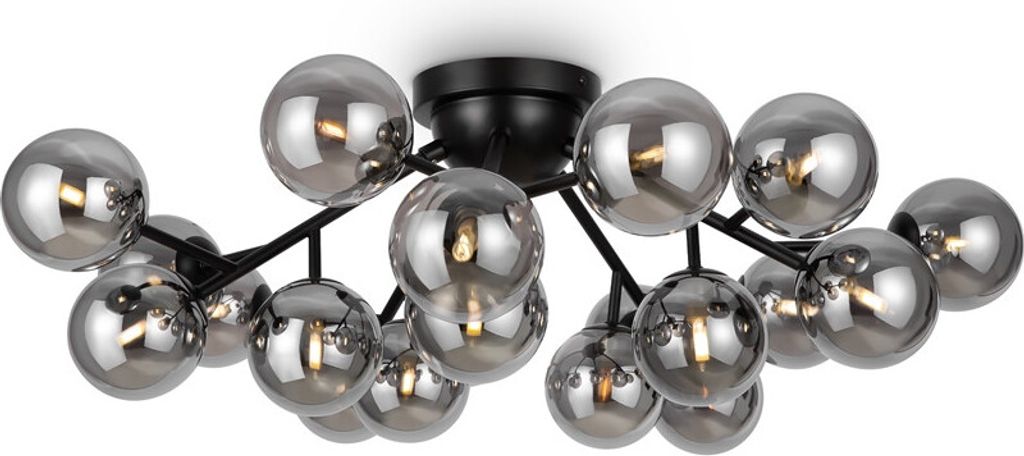 Moderne schwarze Deckenleuchte mit 20 Glassphären Dallas Maytoni MOD545CL-20B
