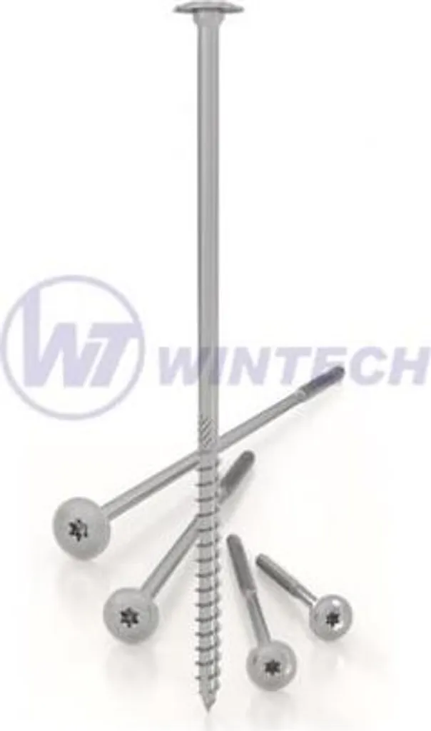 Vis bois T30 6 x 200 mm zingué blanc avec tête embase TBS x100 unités