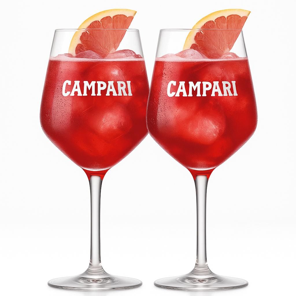 Campari Weingläser – 2er Set | Original Campari Aperitivo Gläser | Elegante Spritz- & Cocktailgläser