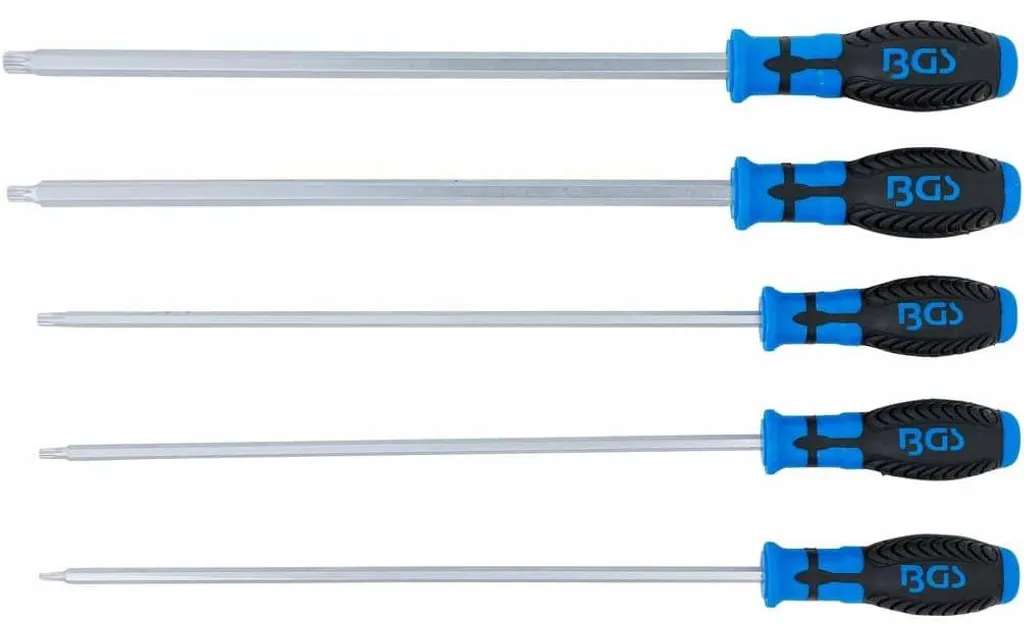 Jeu de 5 Tournevis Denture Multiple XZN D-Work en Acier Chrome Vanadium