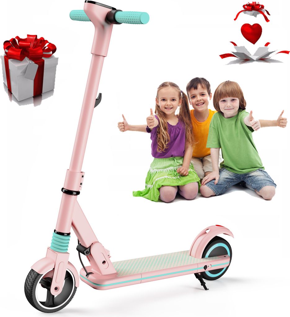 Elektroroller Rosa S3 Kinder Klappbar E Scooter Für Kinder 8-14 Jahre E Roller mit LED Anzeige,130W Motor, 14km/h Kinderroller
