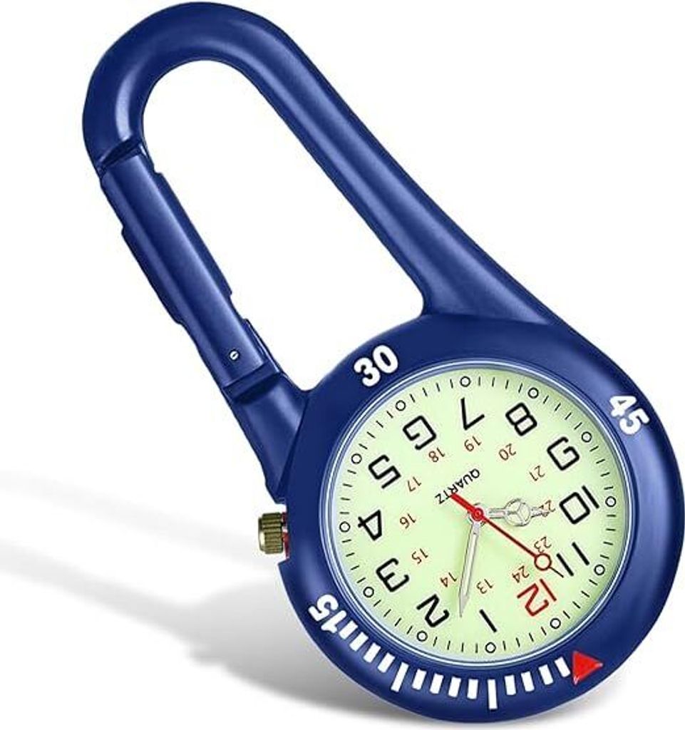 Karabineruhren Multifunktionale wasserdichte Karabineruhr Leuchtende Karabineruhr Unisex Krankenschwester Uhren Aufstecken Uhren für äRzte Sanit...