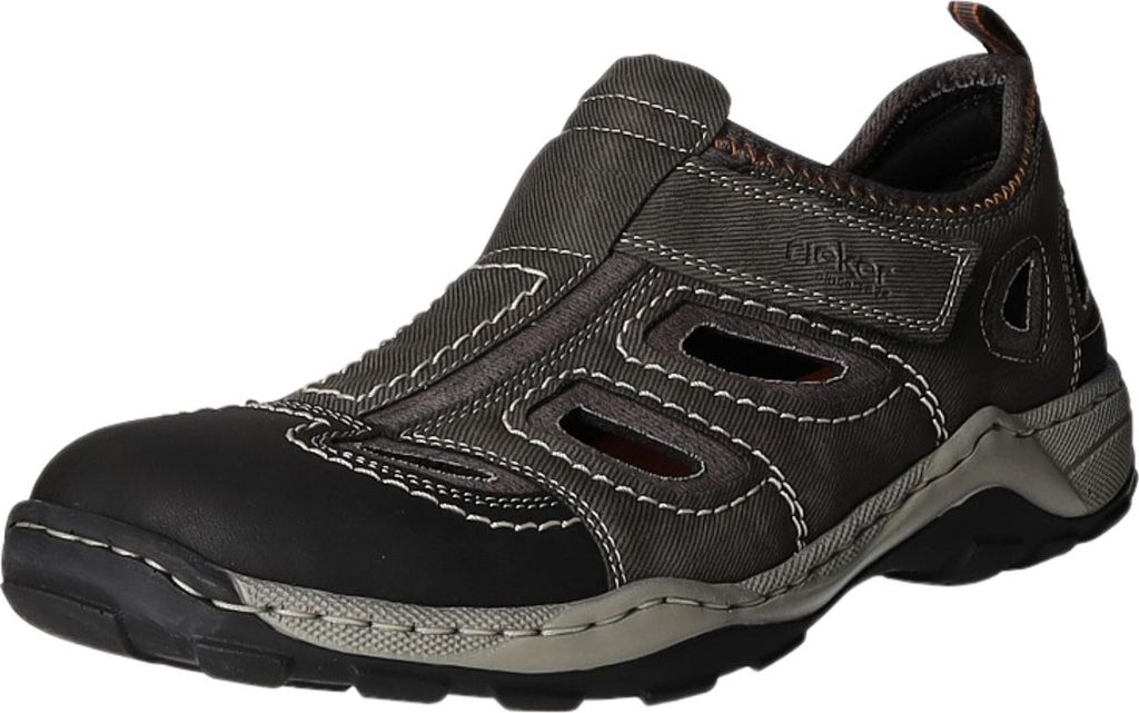 Rieker Herren-Slipper Grau-Schwarz, Farbe:grau, EU Größe:47