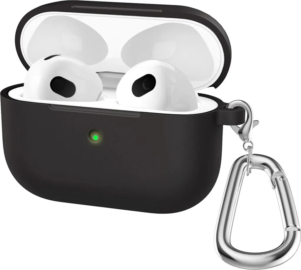 Cover AirPods 3 subtel Silicone Nero - Guscio Protettivo Anti-Shock