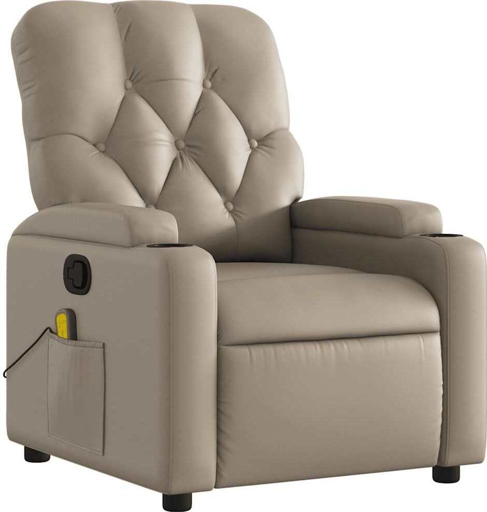 vidaXL Massagesessel Cappuccino-Braun Kunstleder