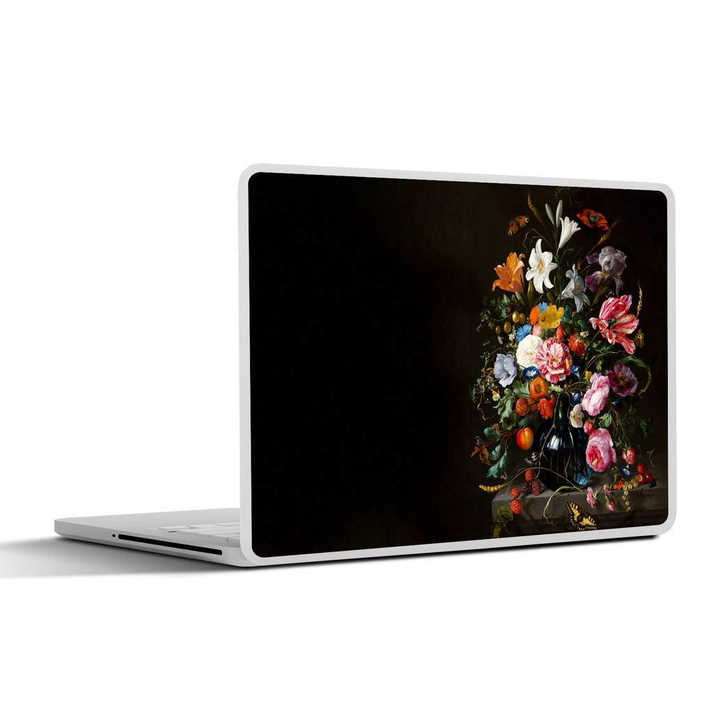 MuchoWow Laptop Aufkleber Sticker Cover Alte Meister - Kunst - Vase mit Blumen - Jan Davidsz de Heem 40x30 cm - Laptop Dekoration - Selbstklebend