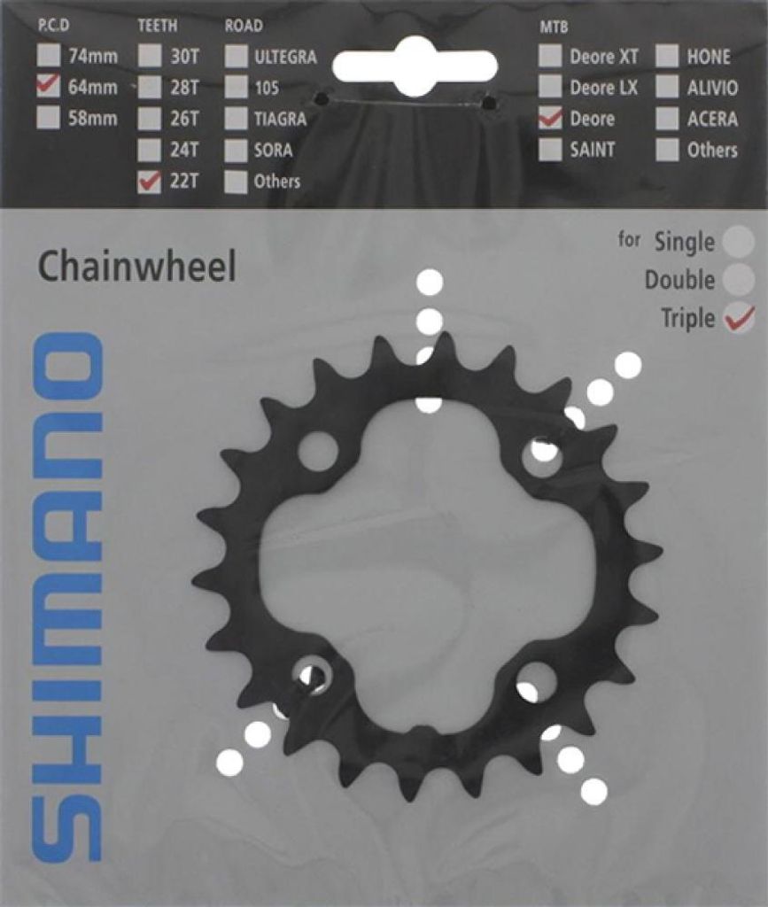 SHIMANO Deore FC-M590 22Z, Kettenblatt, schwarz, Y1LD22000 Produktbild 