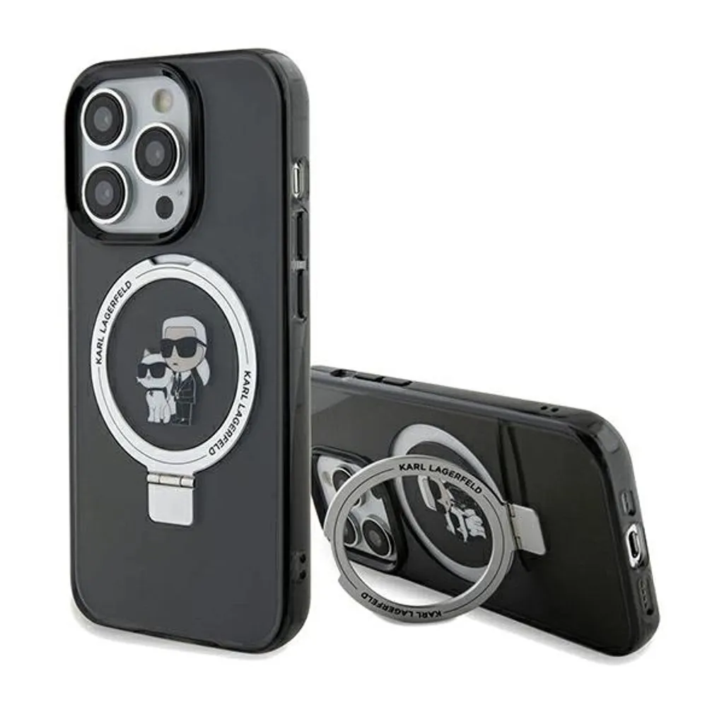 Custodia iPhone 14 Pro Karl Lagerfeld MagSafe Ring Stand - Black Edition