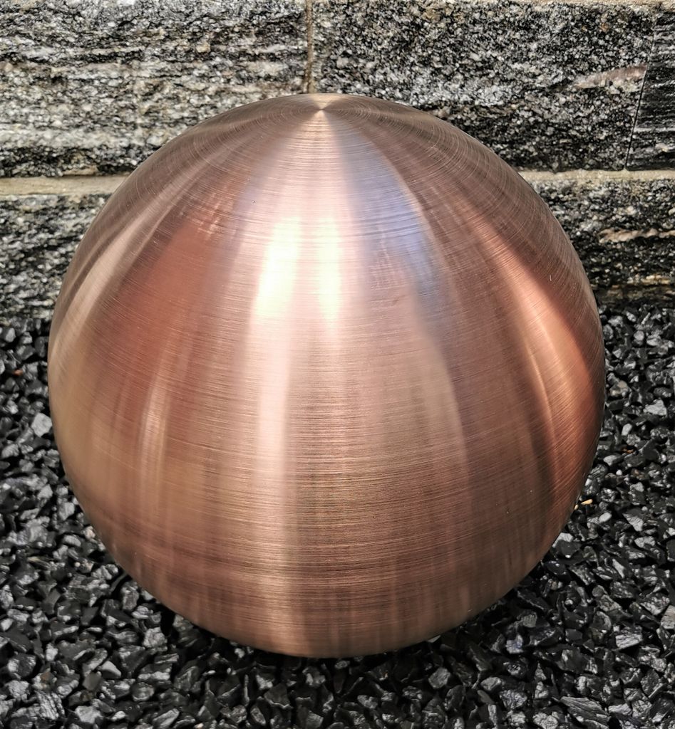 Dekorationskugel 50 cm Edelstahl golden rose matt gebürstet