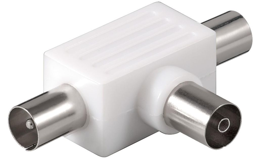 Goobay 67219, Coaxial, 2x Coaxial, Bílá Obrázek produktu 
