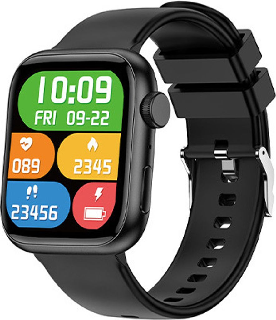 Forever smartwatch IGo Watch 3 JW-500 Schwarz, Smartwatch für Damen Herren, Bluetooth-Anrufen, Wasserdicht Pulsmesser, Fitness Tracker