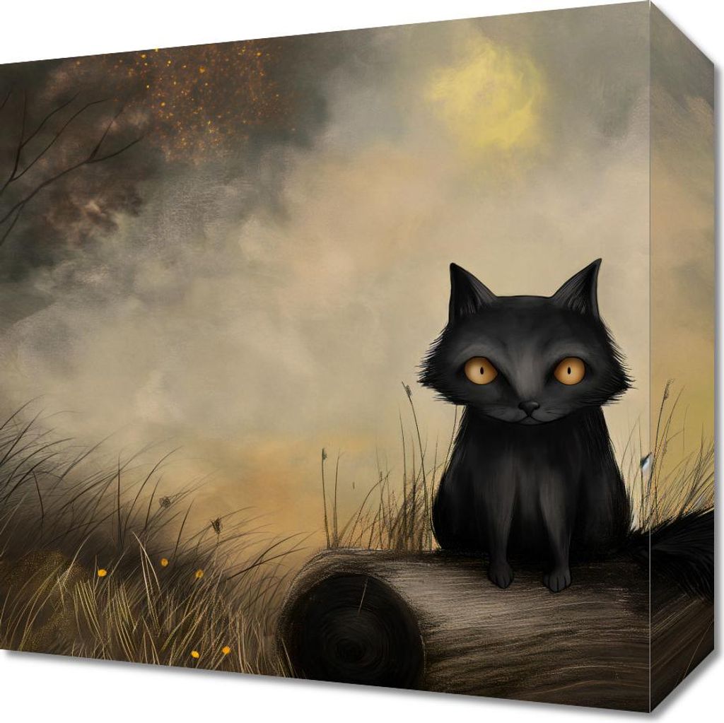 Bild 30x30cm Schwarze Katze